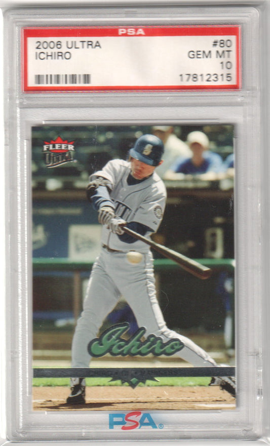 ICHIRO 2006 Fleer Ultra #80 PSA 10 GEM MINT - MARINERS - Columbia Hobby - Sports Card Boxes - Toploaders - Card Savers