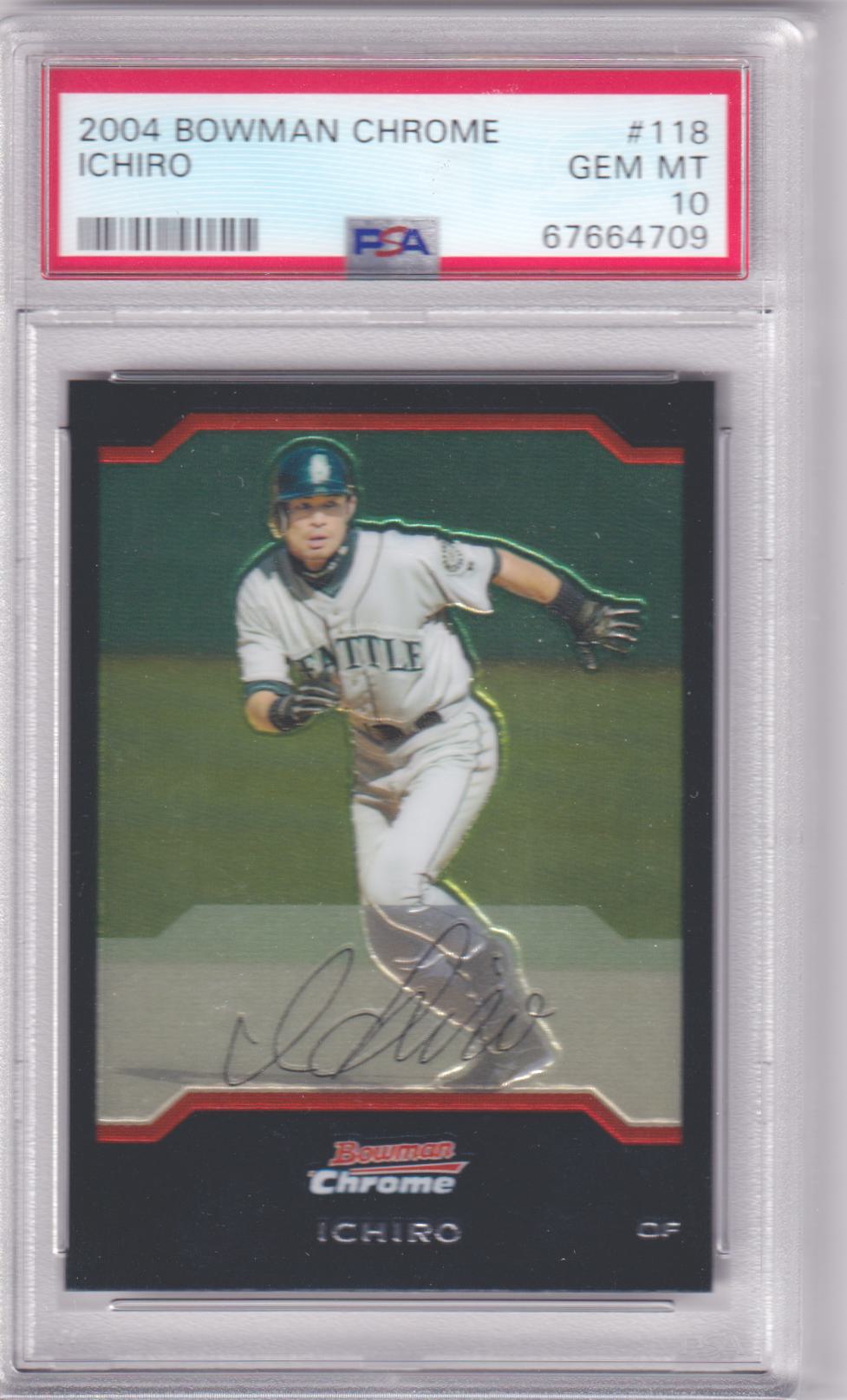 ICHIRO SUZUKI 2004 Bowman Chrome #118 PSA 10 GEM MINT - MARINERS Pop 7 - Columbia Hobby - Sports Card Boxes - Toploaders - Card Savers