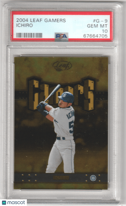 ICHIRO SUZUKI 2004 Leaf Gamers G - 9 PSA 10 GEM MINT - MARINERS Pop 2 - Columbia Hobby - Sports Card Boxes - Toploaders - Card Savers