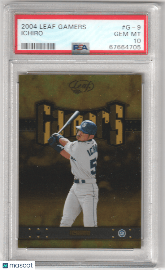ICHIRO SUZUKI 2004 Leaf Gamers G - 9 PSA 10 GEM MINT - MARINERS Pop 2 - Columbia Hobby - Sports Card Boxes - Toploaders - Card Savers