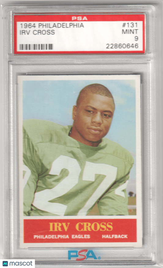 IRV CROSS 1964 Philadelphia 131 PSA 9 MINT - EAGLES - Columbia Hobby - Sports Card Boxes - Toploaders - Card Savers