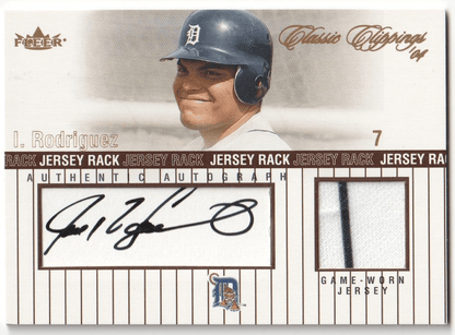 IVAN PUDGE RODRIGUEZ 2004 Fleer Classic Clippings Autograph Auto Jersey #/149 - Columbia Hobby - Sports Card Boxes - Toploaders - Card Savers