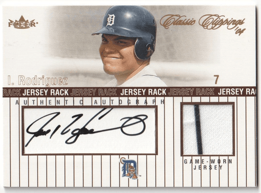 IVAN PUDGE RODRIGUEZ 2004 Fleer Classic Clippings Autograph Auto Jersey #/149 - Columbia Hobby - Sports Card Boxes - Toploaders - Card Savers