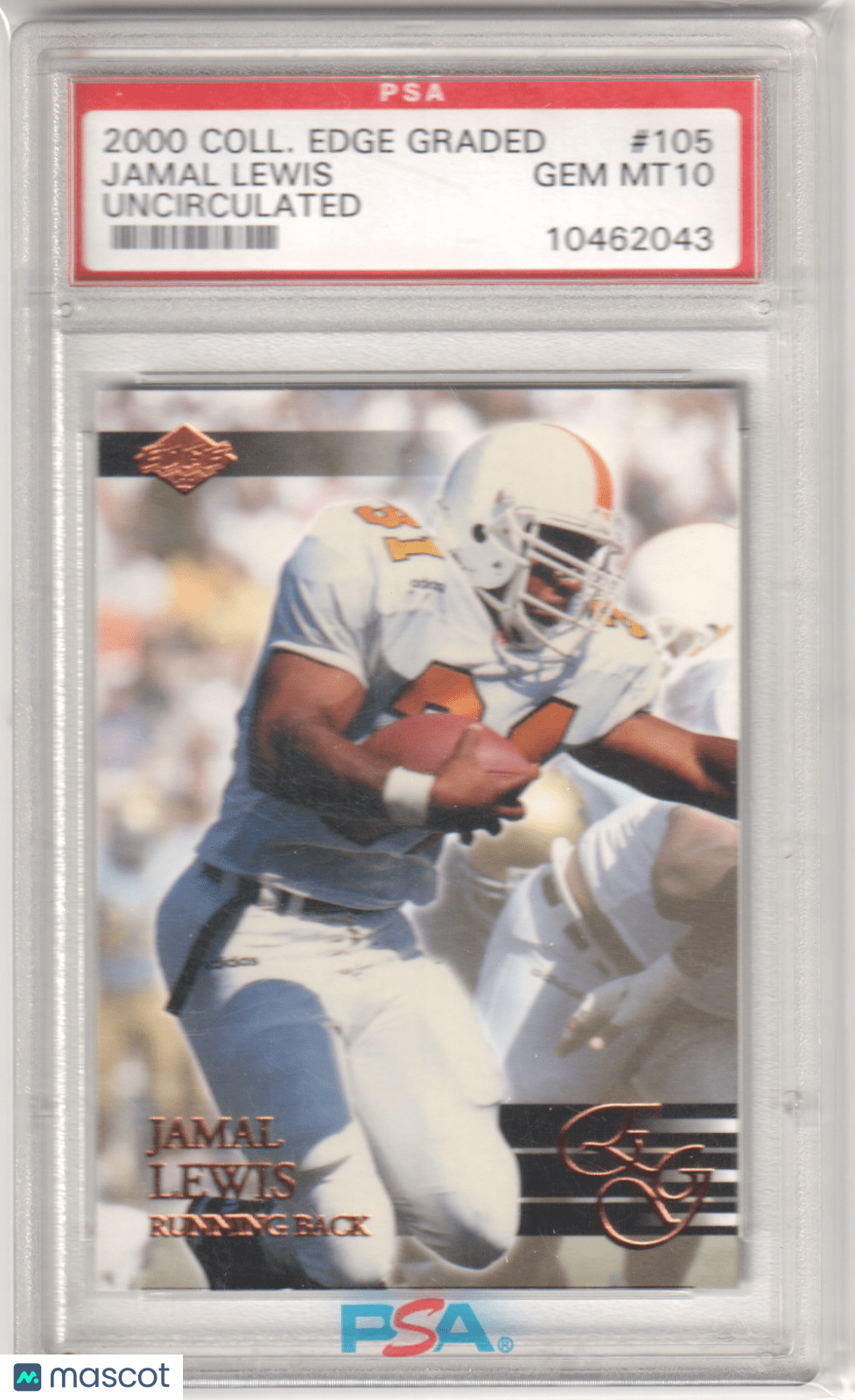 JAMAL LEWIS 2000 Collector's Edge Graded 105 Uncirculated PSA 10 GEM MINT - Columbia Hobby - Sports Card Boxes - Toploaders - Card Savers