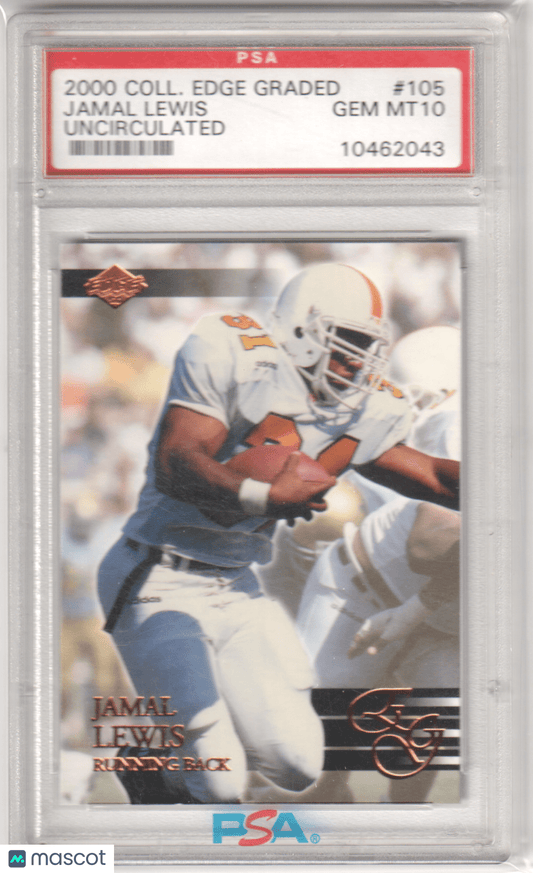 JAMAL LEWIS 2000 Collector's Edge Graded 105 Uncirculated PSA 10 GEM MINT - Columbia Hobby - Sports Card Boxes - Toploaders - Card Savers