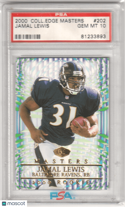 JAMAL LEWIS 2000 Collector's Edge Masters 202 PSA 10 GEM MINT - RAVENS - Columbia Hobby - Sports Card Boxes - Toploaders - Card Savers