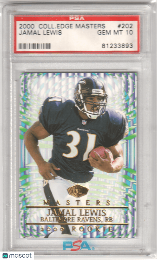 JAMAL LEWIS 2000 Collector's Edge Masters 202 PSA 10 GEM MINT - RAVENS - Columbia Hobby - Sports Card Boxes - Toploaders - Card Savers