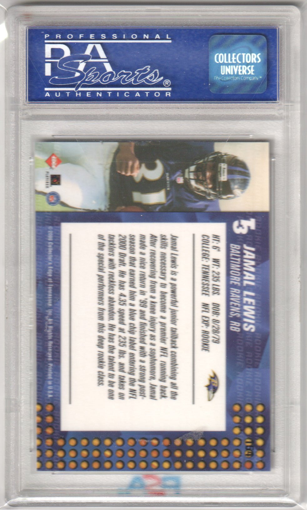 JAMAL LEWIS 2000 Collector's Edge T3 Retail 154 PSA 10 - Columbia Hobby - Sports Card Boxes - Toploaders - Card Savers