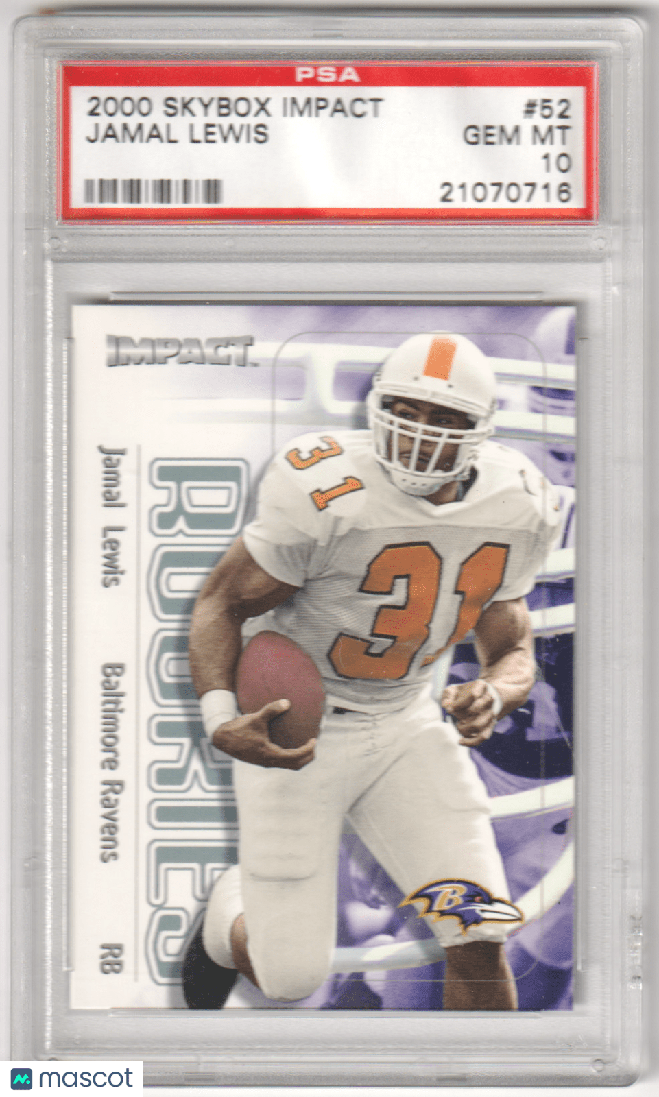JAMAL LEWIS 2000 Skybox Impact 52 PSA 10 GEM MINT - RAVENS - Columbia Hobby - Sports Card Boxes - Toploaders - Card Savers