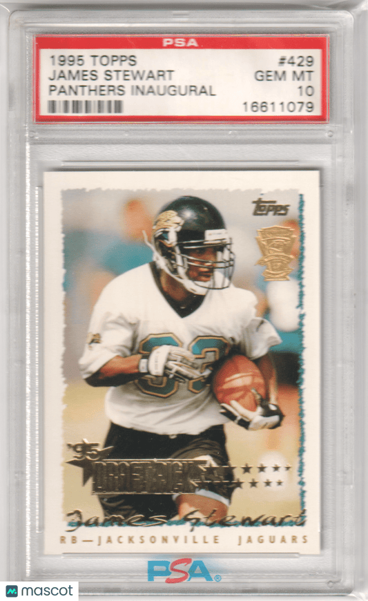 JAMES STEWART 1995 Topps 429 Panthers Inaugural PSA 10 GEM MINT Pop 2 - Columbia Hobby - Sports Card Boxes - Toploaders - Card Savers