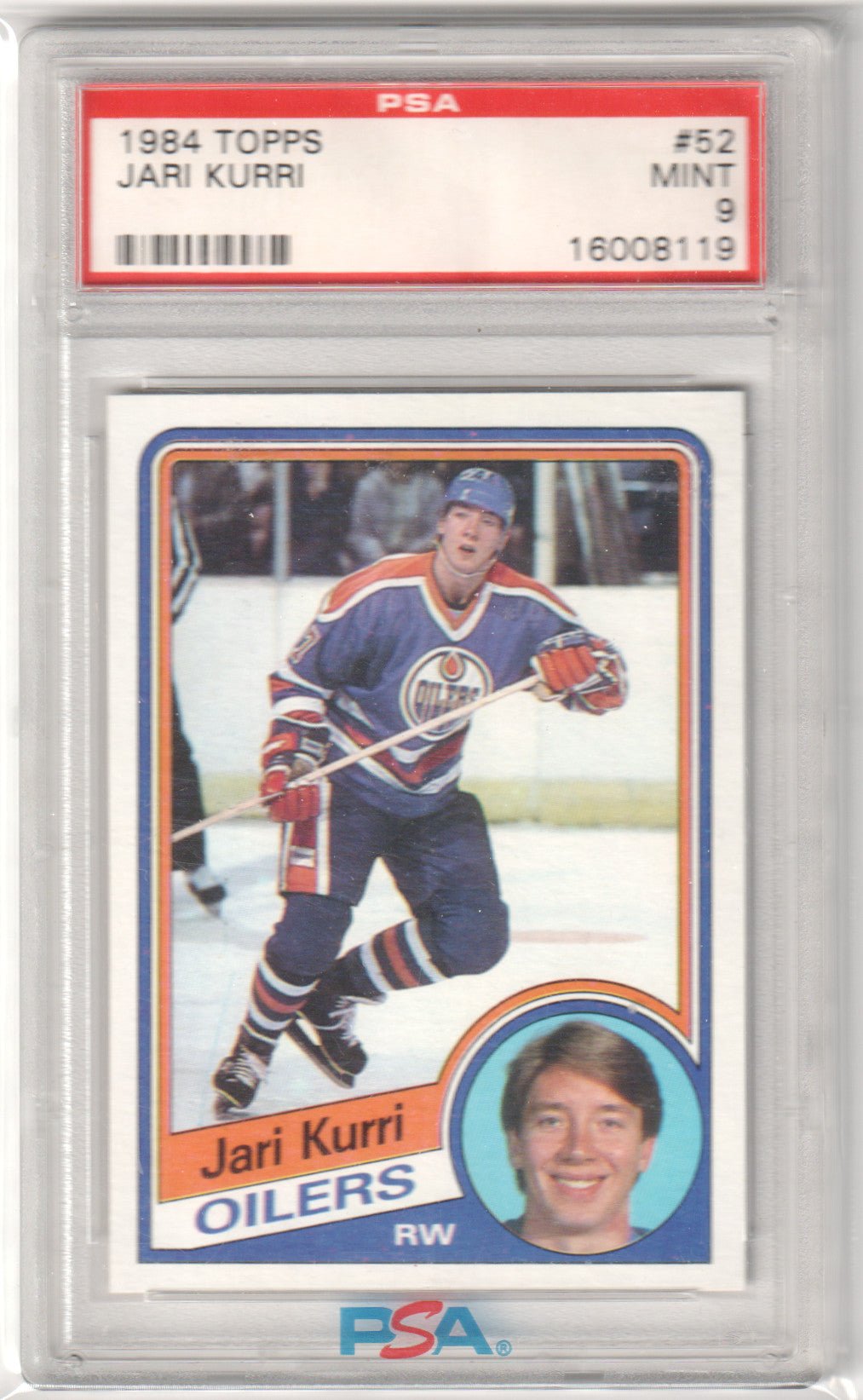 JARI KURRI 1984 - 85 Topps #52 PSA 9 MINT - OILERS - Columbia Hobby - Sports Card Boxes - Toploaders - Card Savers