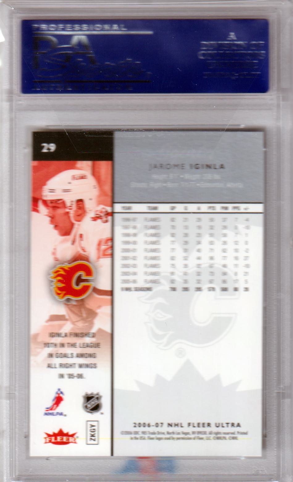 JAROME IGINLA 2006 - 07 Ultra #29 PSA 10 GEM MINT - FLAMES - POP 3 - Columbia Hobby - Sports Card Boxes - Toploaders - Card Savers