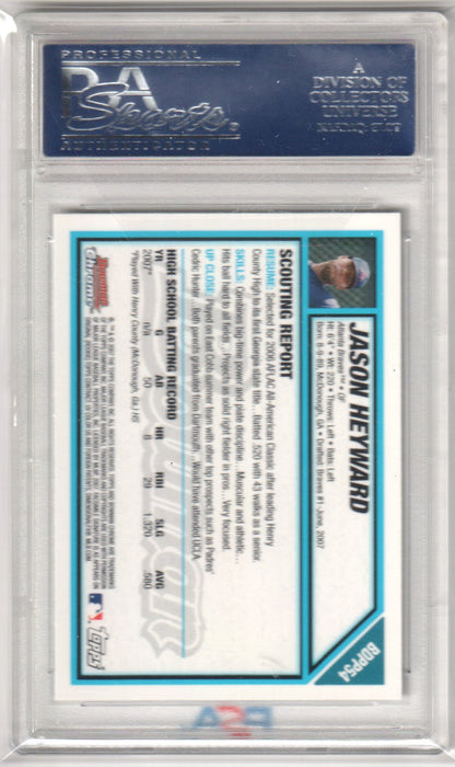 JASON HEYWARD 2007 Bowman Chrome Draft Picks RC Rookie BDPP54 PSA 10 GEM MINT - Columbia Hobby - Sports Card Boxes - Toploaders - Card Savers