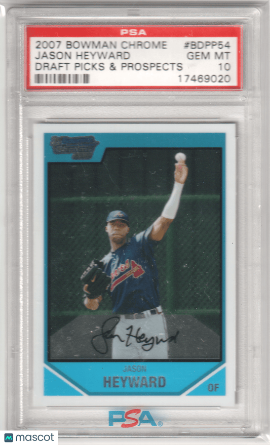 JASON HEYWARD 2007 Bowman Chrome Draft Picks RC Rookie BDPP54 PSA 10 GEM MINT - Columbia Hobby - Sports Card Boxes - Toploaders - Card Savers