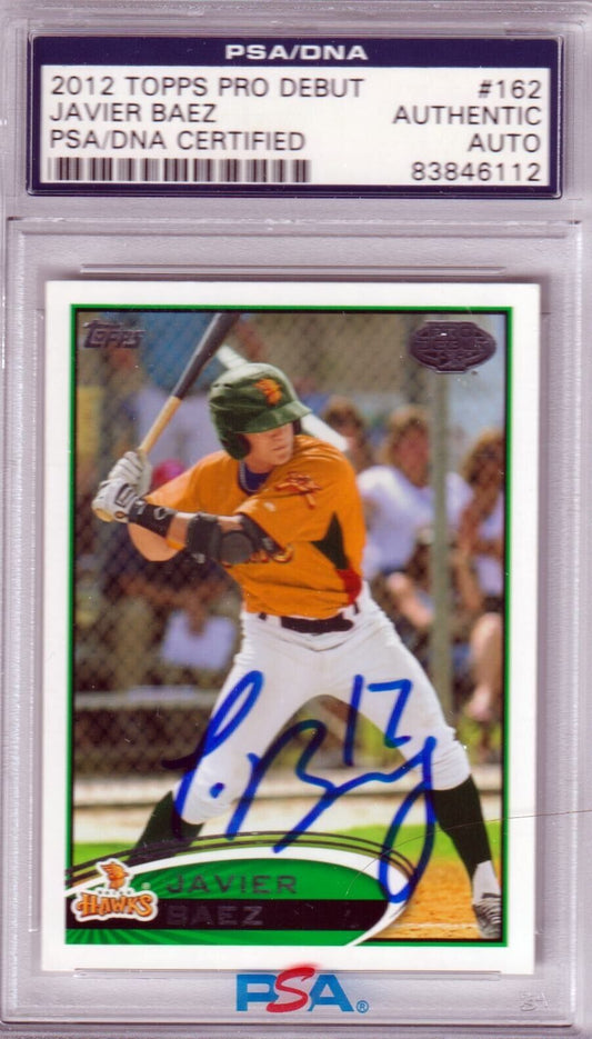 JAVIER BAEZ 2012 Topps Pro Debut Autograph Auto #162 PSA/DNA Authentic - Columbia Hobby - Sports Card Boxes - Toploaders - Card Savers