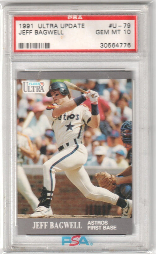 JEFF BAGWELL 1991 Fleer Ultra Update RC Rookie #U79 PSA 10 GEM MINT - ASTROS - Columbia Hobby - Sports Card Boxes - Toploaders - Card Savers