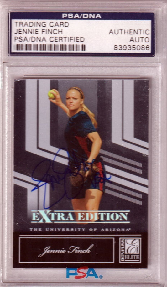 JENNIE FINCH 2001 Elite Extra Autograph Auto #77 PSA DNA Authentic - Columbia Hobby - Sports Card Boxes - Toploaders - Card Savers