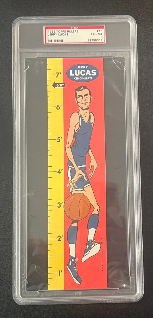 JERRY LUCAS 1969 Topps Rulers #15 PSA 6 EXMT - ROYALS - Columbia Hobby - Sports Card Boxes - Toploaders - Card Savers