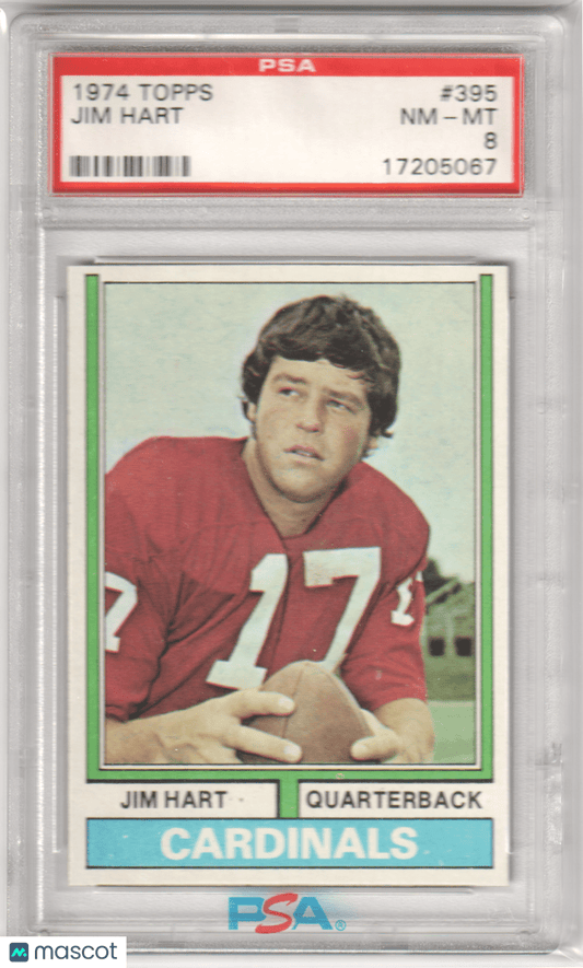 JIM HART 1974 Topps 395 PSA 8 NM - MT - CARDINALS - Columbia Hobby - Sports Card Boxes - Toploaders - Card Savers