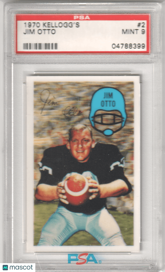 JIM OTTO 1970 Kelloggs 3D SUPER STARS 2 PSA 9 MINT - RAIDERS - Columbia Hobby - Sports Card Boxes - Toploaders - Card Savers