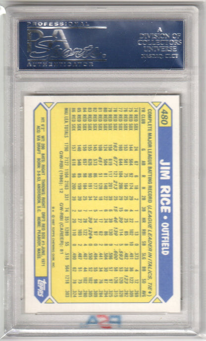 JIM RICE 1987 Topps Tiffany 480 PSA 10 GEM MINT - RED SOX - Columbia Hobby - Sports Card Boxes - Toploaders - Card Savers