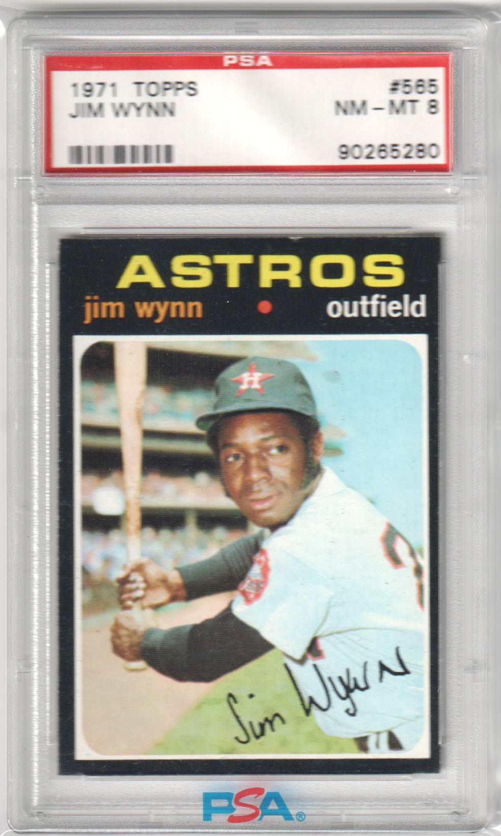 JIM WYNN 1971 Topps #565 PSA 8 NM - MT - ASTROS - Columbia Hobby - Sports Card Boxes - Toploaders - Card Savers