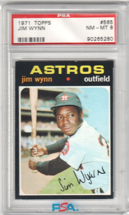 JIM WYNN 1971 Topps #565 PSA 8 NM - MT - ASTROS - Columbia Hobby - Sports Card Boxes - Toploaders - Card Savers