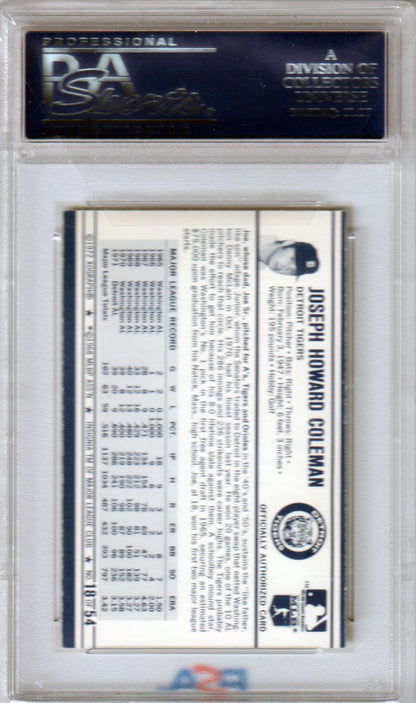 JOE COLEMAN 1972 Kellogg's #18 BB 393 PSA 9 MINT - TIGERS - Columbia Hobby - Sports Card Boxes - Toploaders - Card Savers