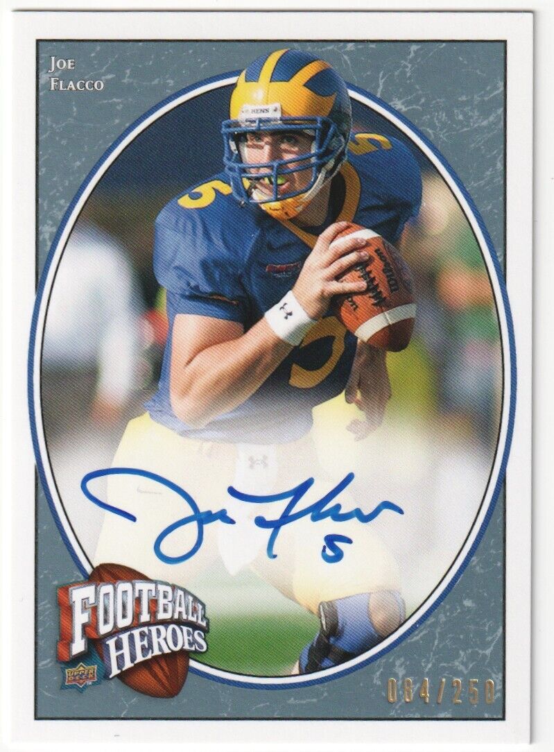 JOE FLACCO 2008 Upper Deck Rookie Heroes Blue Autograph Auto RC #/250 - Columbia Hobby - Sports Card Boxes - Toploaders - Card Savers