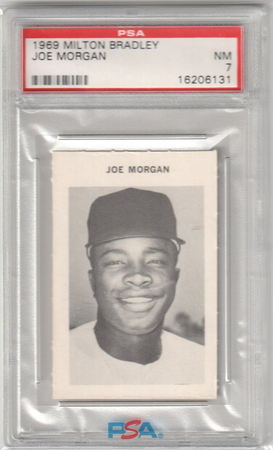 Joe Morgan 1969 Milton Bradley PSA 7 NM - ASTROS - Columbia Hobby - Sports Card Boxes - Toploaders - Card Savers