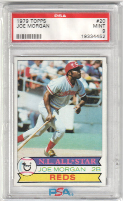 JOE MORGAN 1979 Topps #20 PSA 9 MINT - REDS - Columbia Hobby - Sports Card Boxes - Toploaders - Card Savers