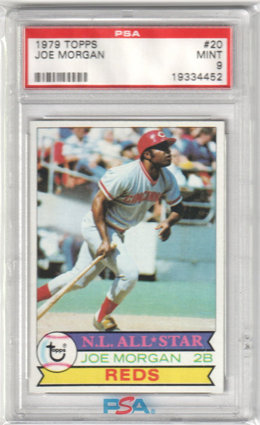 JOE MORGAN 1979 Topps #20 PSA 9 MINT - REDS - Columbia Hobby - Sports Card Boxes - Toploaders - Card Savers