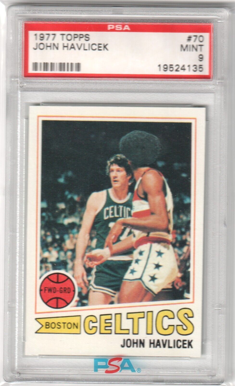JOHN HAVLICEK 1977 - 78 Topps #70 PSA 9 MINT - CELTICS - Columbia Hobby - Sports Card Boxes - Toploaders - Card Savers