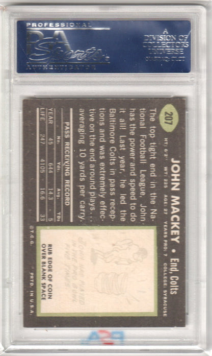 JOHN MACKEY 1969 Topps 207 PSA 7 NM - COLTS - Columbia Hobby - Sports Card Boxes - Toploaders - Card Savers