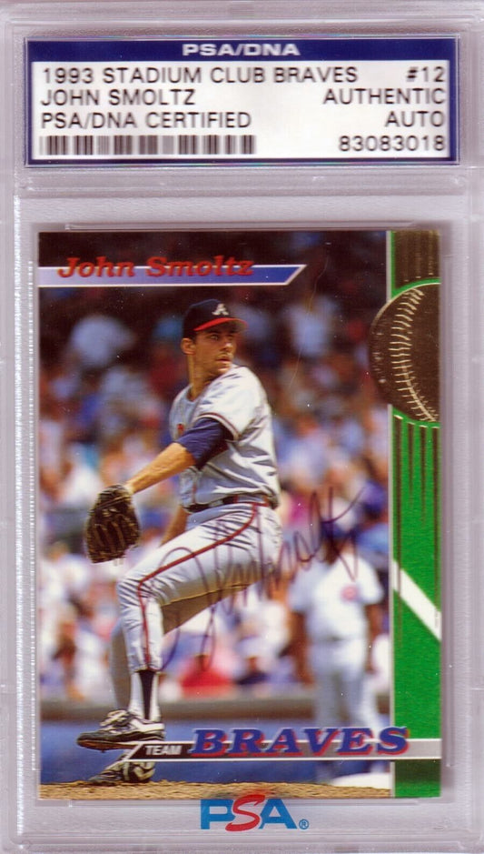 JOHN SMOLTZ 1993 Topps Stadium Club Autograph Auto PSA DNA Certified Authentic - Columbia Hobby - Sports Card Boxes - Toploaders - Card Savers
