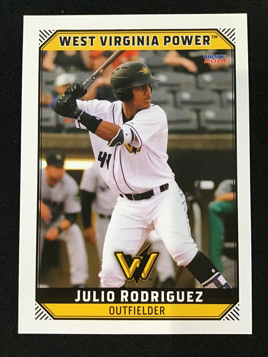Julio Rodriguez 2019 Choice West Virginia Power #25 West Virginia Power - Columbia Hobby - Sports Card Boxes - Toploaders - Card Savers
