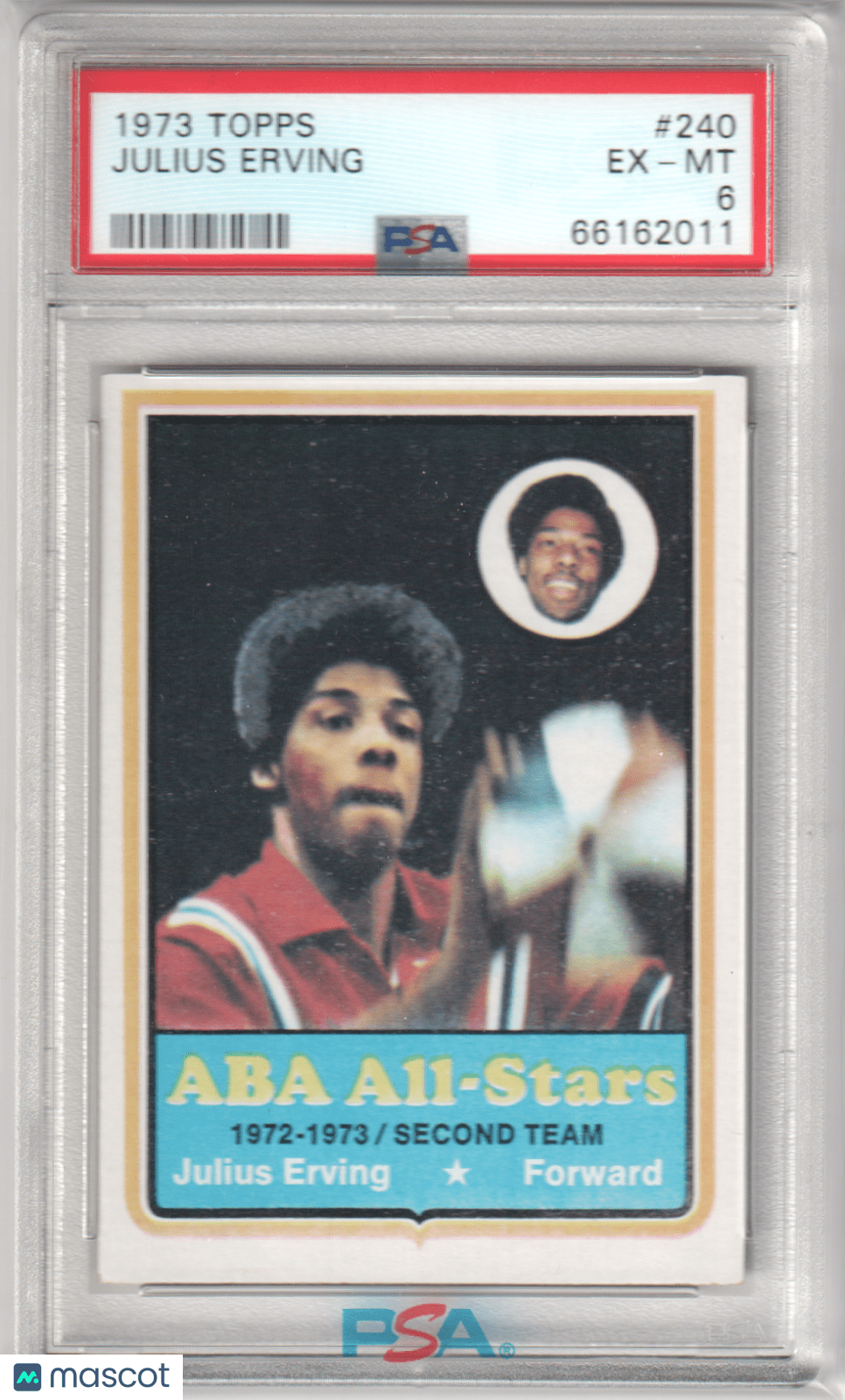 JULIUS ERVING 1973 Topps 240 PSA 6 EX - MT - SIXERS - Columbia Hobby - Sports Card Boxes - Toploaders - Card Savers