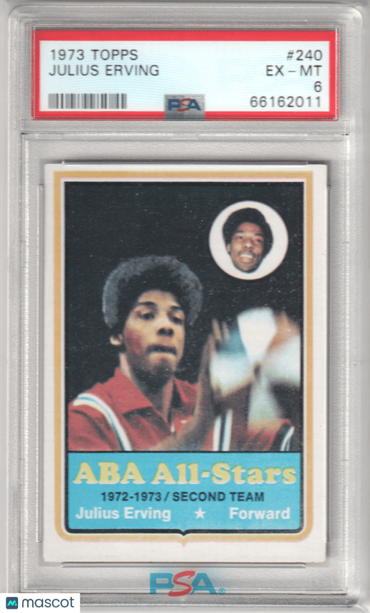 JULIUS ERVING 1973 Topps 240 PSA 6 EX - MT - SIXERS - Columbia Hobby - Sports Card Boxes - Toploaders - Card Savers