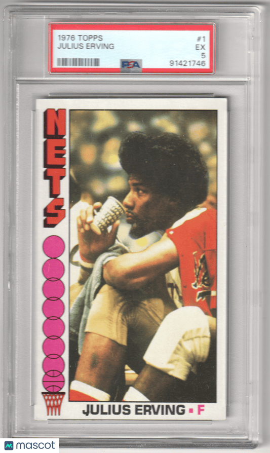 JULIUS ERVING 1976 Topps 1 PSA 5 EX - SIXERS - Columbia Hobby - Sports Card Boxes - Toploaders - Card Savers