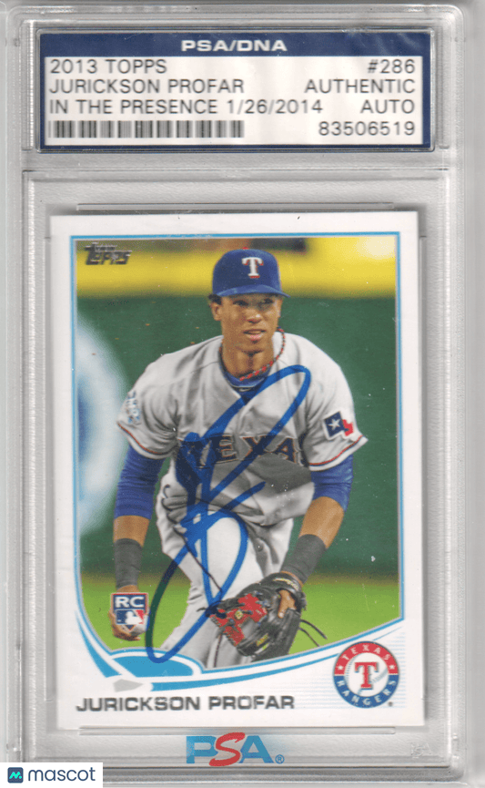 JURICKSON PROFAR 2013 Topps RC Rookie Autograph Auto 286 PSA Authentic - BRAVES - Columbia Hobby - Sports Card Boxes - Toploaders - Card Savers