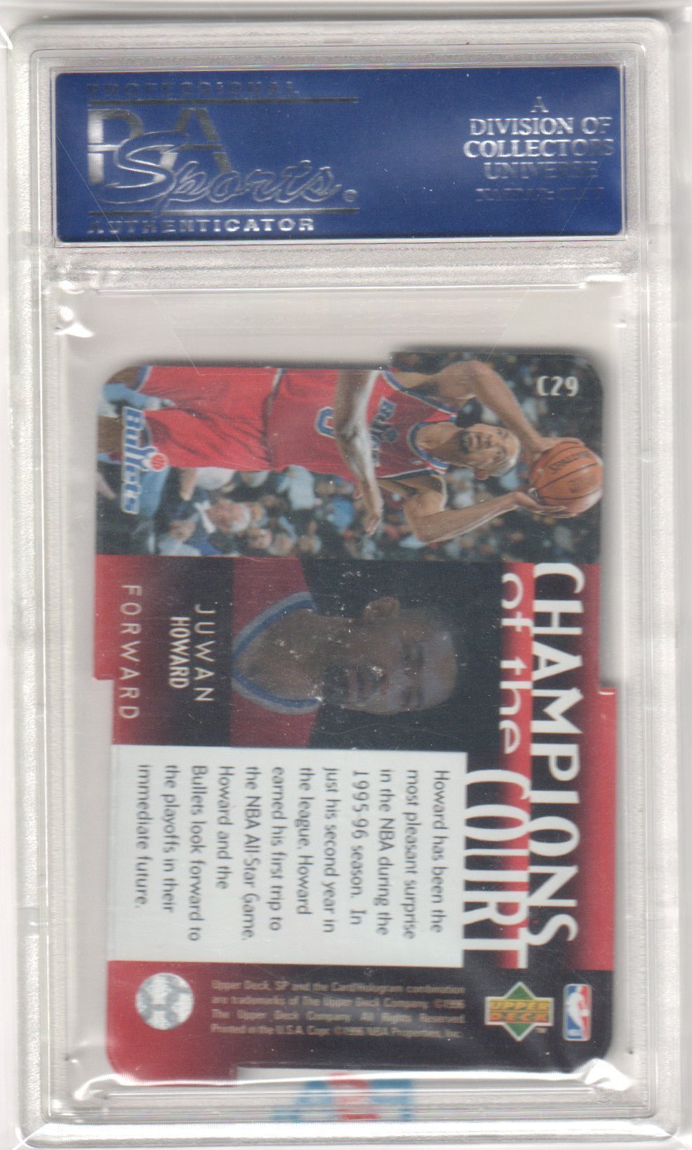 JUWAN HOWARD 1995 Upper Deck SP C C29 Champs Die Cut PSA 9 MINT Pop 1 - Columbia Hobby - Sports Card Boxes - Toploaders - Card Savers