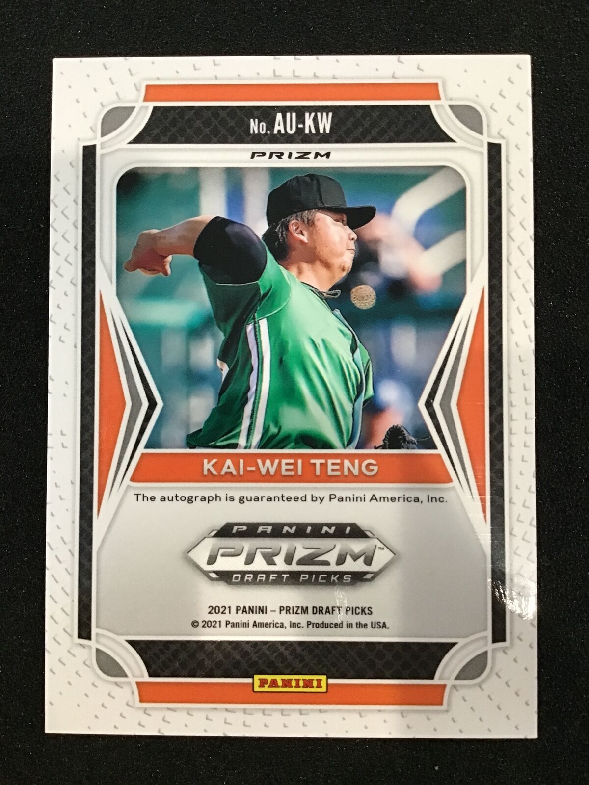 Kai - Wei Teng 2021 Prizm Draft Picks Silver Auto #AU - KW Giants - Columbia Hobby - Sports Card Boxes - Toploaders - Card Savers