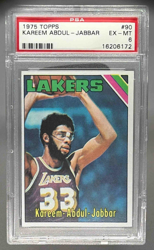KAREEM ABDUL - JABBAR 1975 TOPPS PSA 6 - LAKERS - Columbia Hobby - Sports Card Boxes - Toploaders - Card Savers