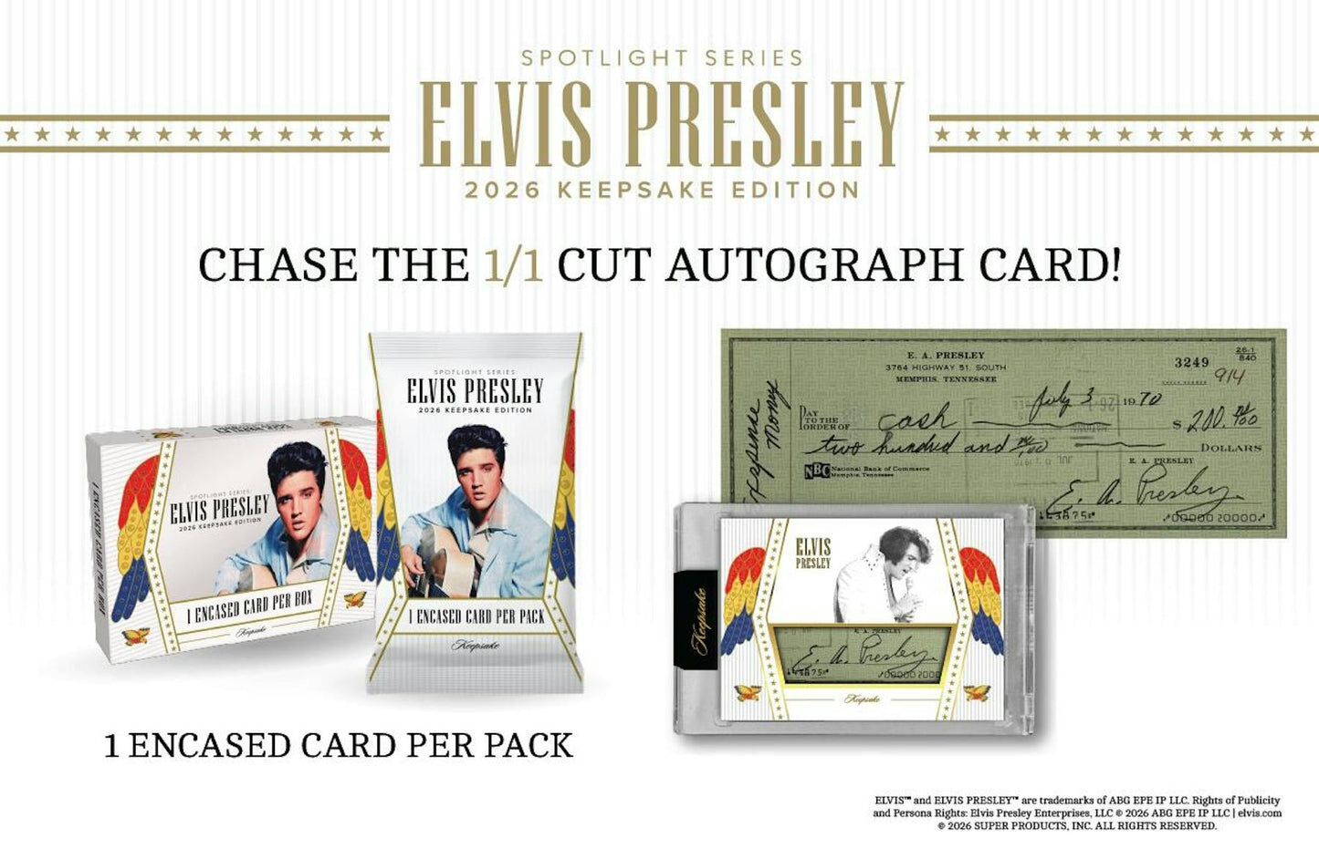 2026 Keepsake Elvis Presley Spotlight Series Hobby Box | Columbia Sports Cards | Columbia Hobby - Sports Card Boxes - Toploaders - Card Savers.