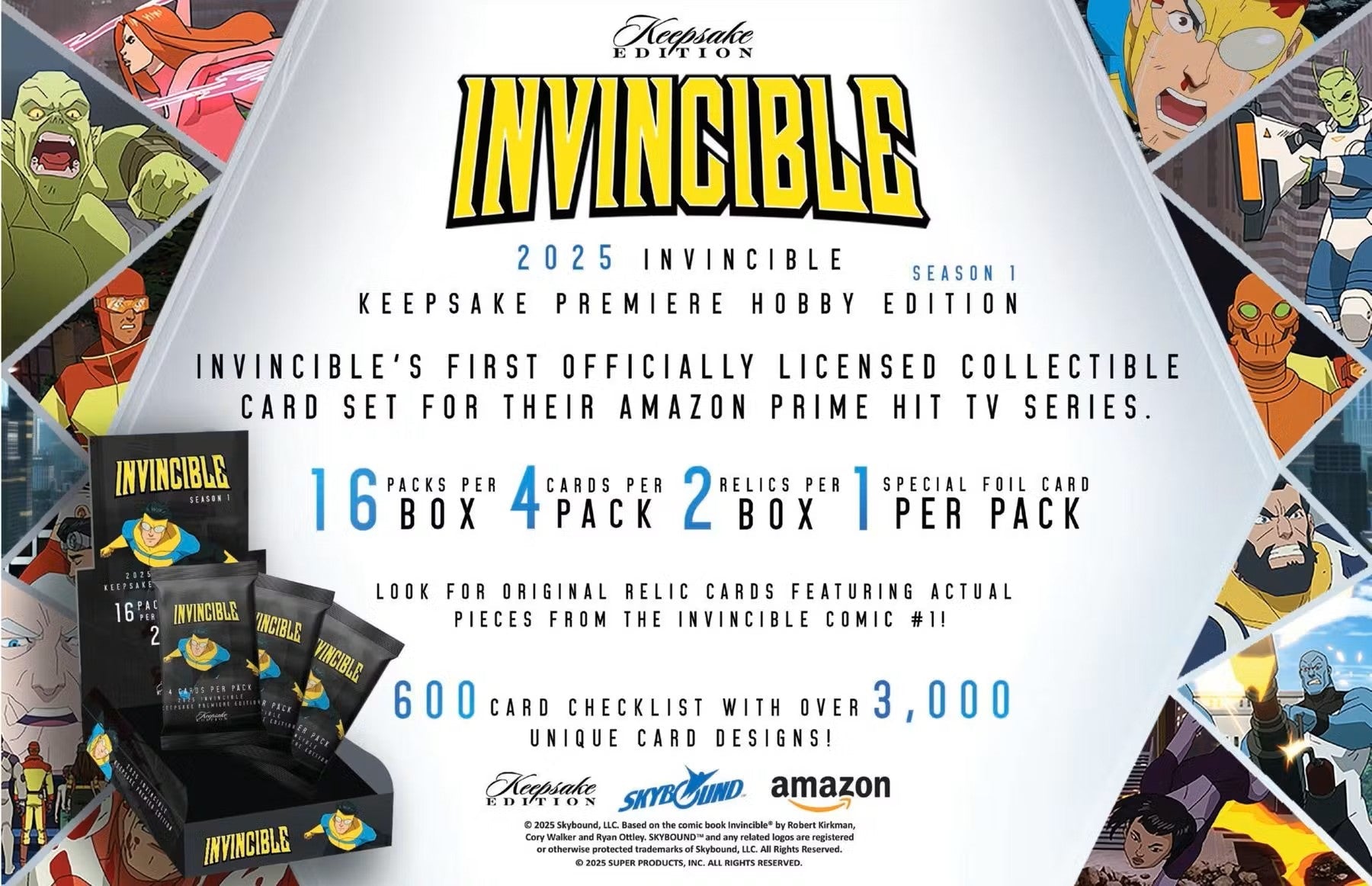 Keepsake Invincible Premiere Edition Hobby Box (Keepsake Trading Cards 2025) | Columbia Sports Cards - Columbia Hobby - Sports Card Boxes - Toploaders - Card Savers