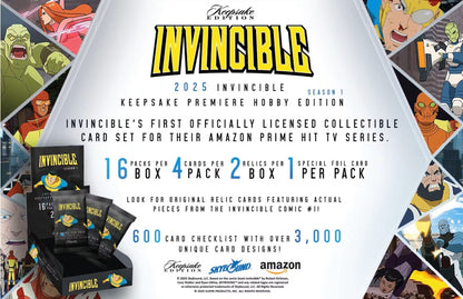 Keepsake Invincible Premiere Edition Hobby Box (Keepsake Trading Cards 2025) | Columbia Sports Cards - Columbia Hobby - Sports Card Boxes - Toploaders - Card Savers