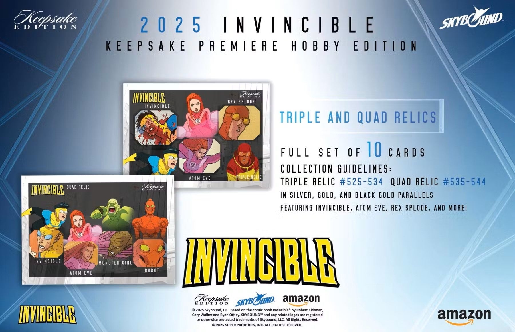 Keepsake Invincible Premiere Edition Hobby Box (Keepsake Trading Cards 2025) | Columbia Sports Cards - Columbia Hobby - Sports Card Boxes - Toploaders - Card Savers
