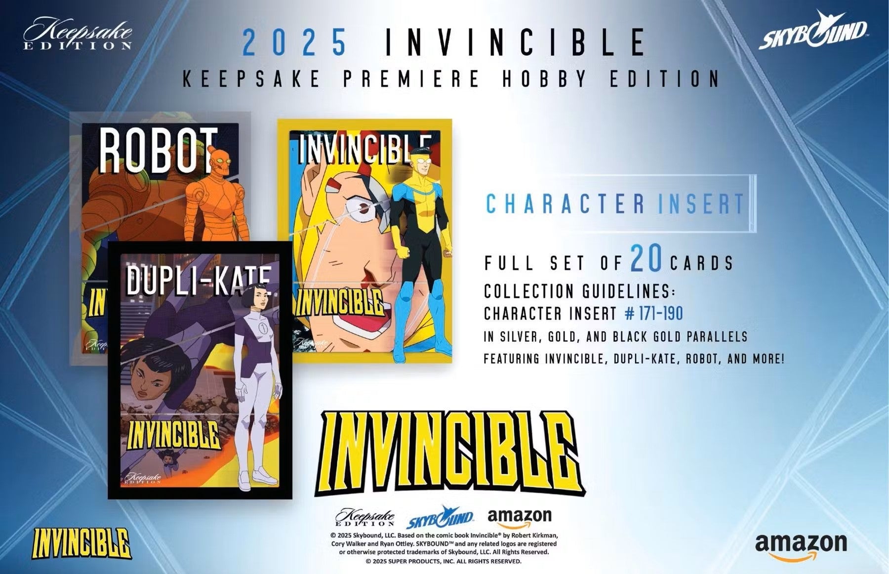 Keepsake Invincible Premiere Edition Hobby Box (Keepsake Trading Cards 2025) | Columbia Sports Cards - Columbia Hobby - Sports Card Boxes - Toploaders - Card Savers