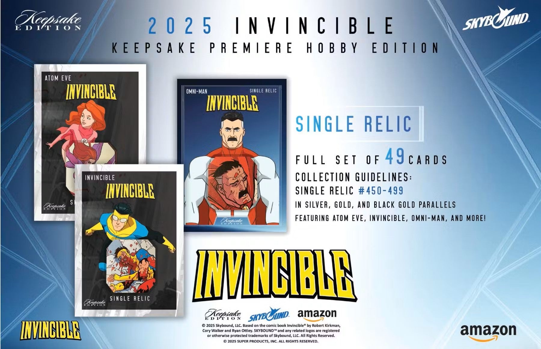 Keepsake Invincible Premiere Edition Hobby Box (Keepsake Trading Cards 2025) | Columbia Sports Cards - Columbia Hobby - Sports Card Boxes - Toploaders - Card Savers