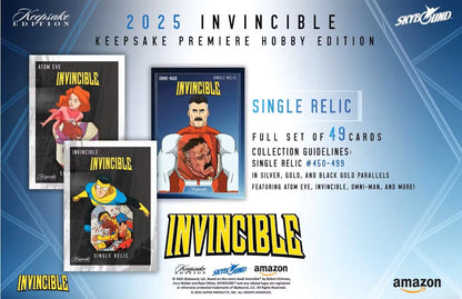 Keepsake Invincible Premiere Edition Hobby Box (Keepsake Trading Cards 2025) | Columbia Sports Cards - Columbia Hobby - Sports Card Boxes - Toploaders - Card Savers